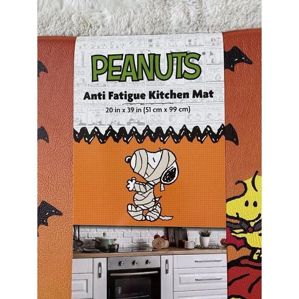 PEANUTS‎ Snoopy Vampire XL Anti-Fatigue Kitchen Mat 20” X 39” Halloween Bats NEW